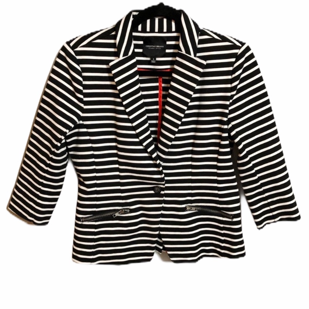 Christian Siriano Runway Style Striped Blazer